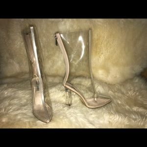 Clear Heeled Boots